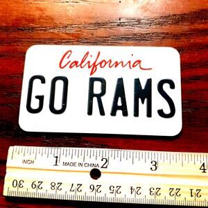 NFL Rams Novelty Metal Magnet New California Sign 3.5" x 2" Wrapped White Sign